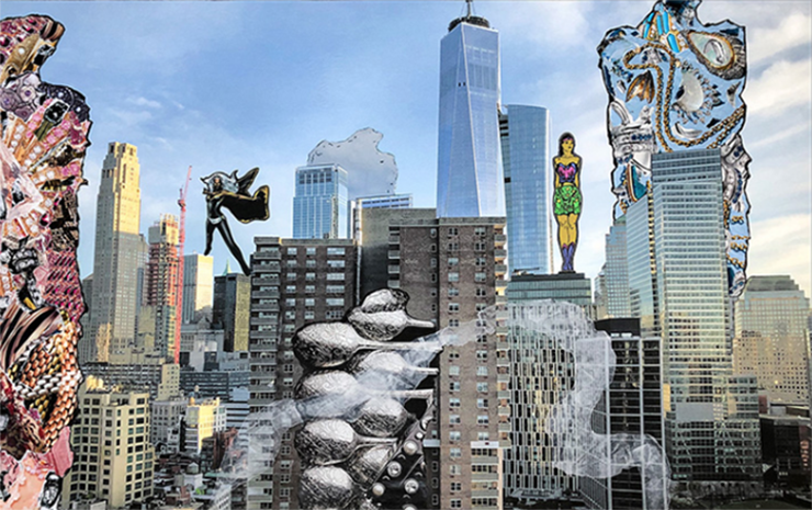 A “Covid Collage,” by Linda Stein